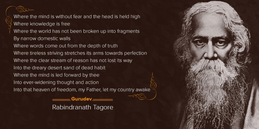 Few lines from the english translation of Gitanjali, for which Tagore was awarded Nobel Prize