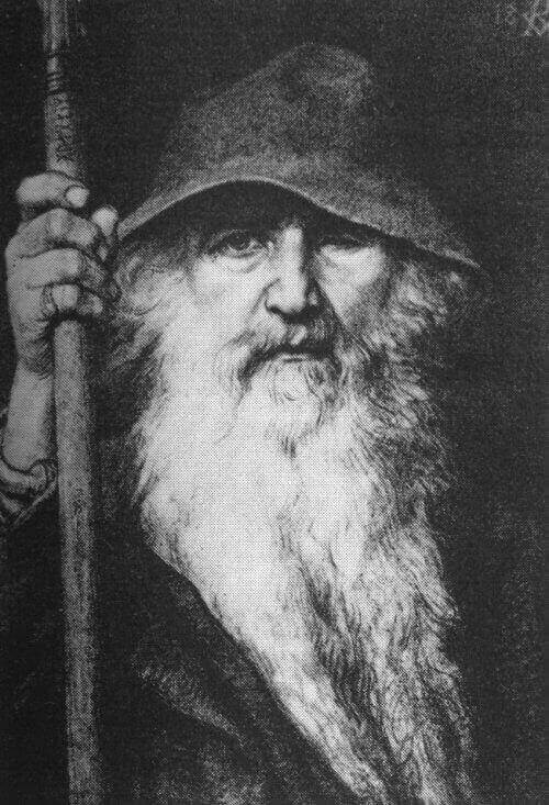 Odin in the guise of a wanderer.