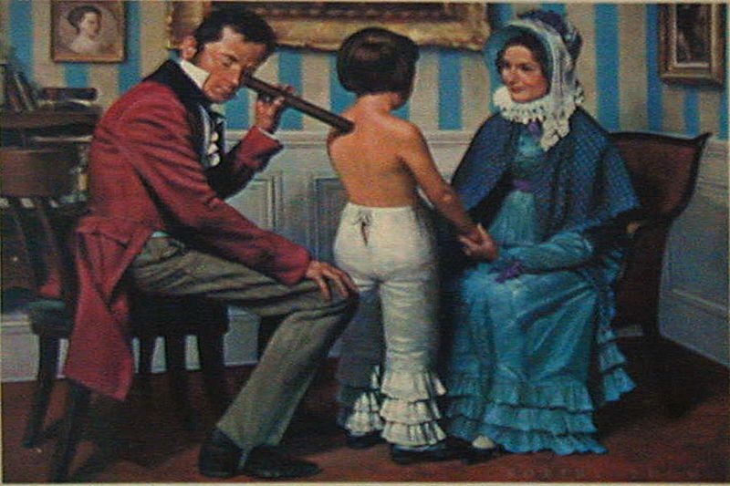René  Laennec  with stethoscope