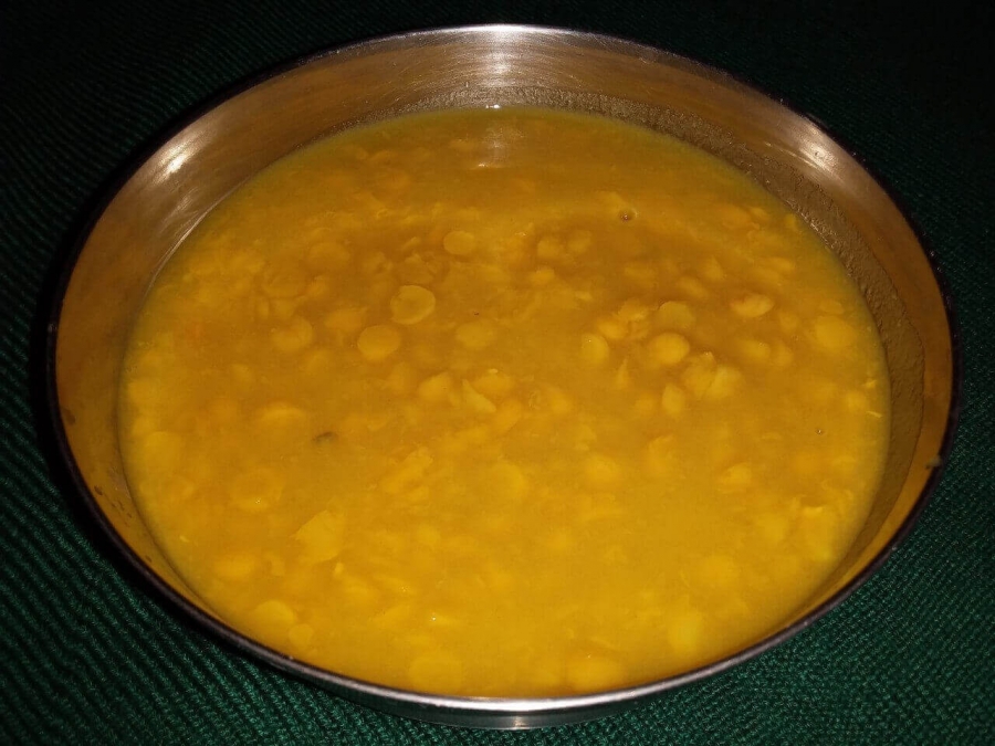 The Boiled Dal in Recipe of Chana Dal.