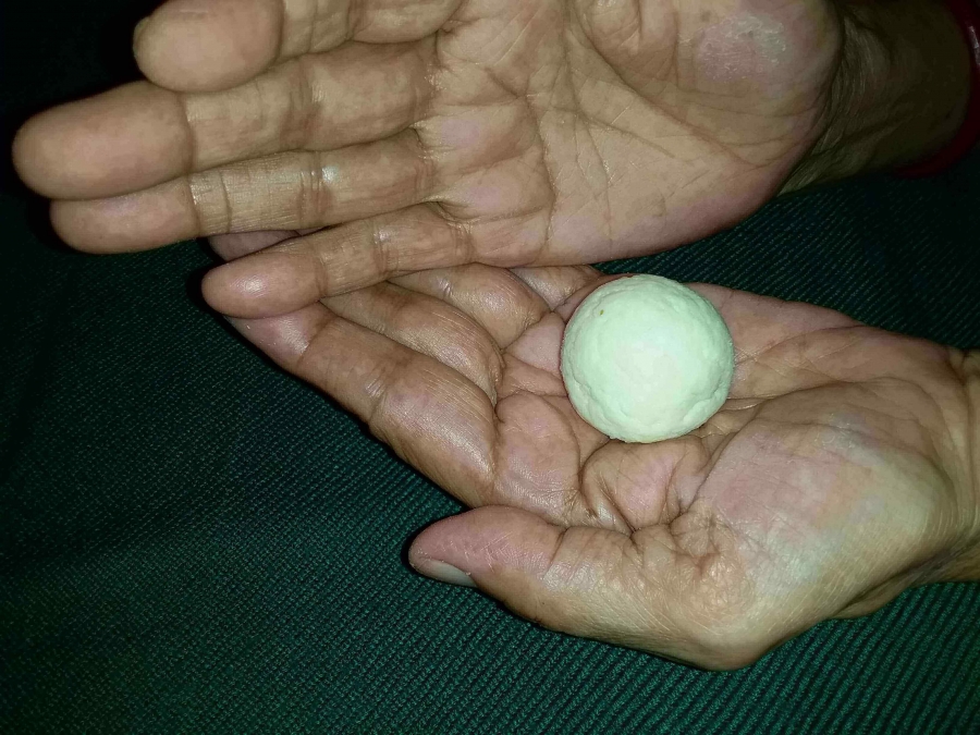 The raw round shaped ball of Gulab Jamun prepared by using Recipe for Gulab Jamun.