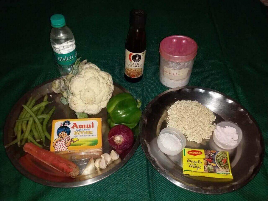 Ingredients Used in Recipe for Mix Vegetable Soup.