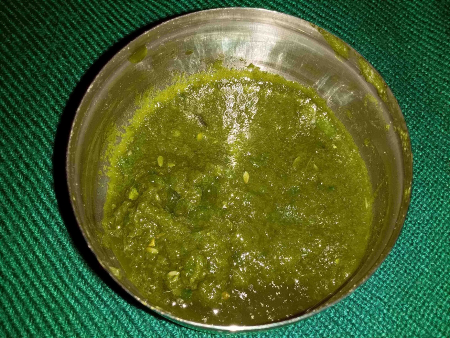 Green Chutney as described in Dahi Vada Chutney Recipe.