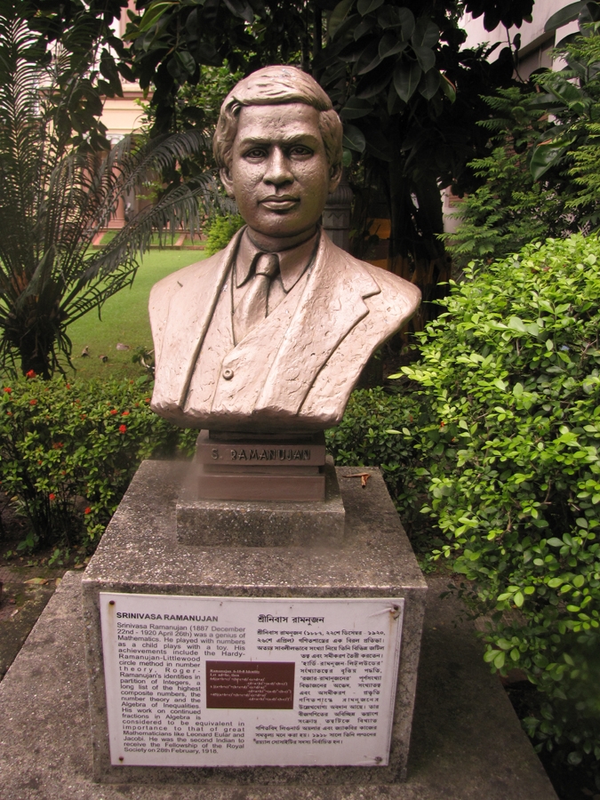 A bust of Srinivasa Ramanujam