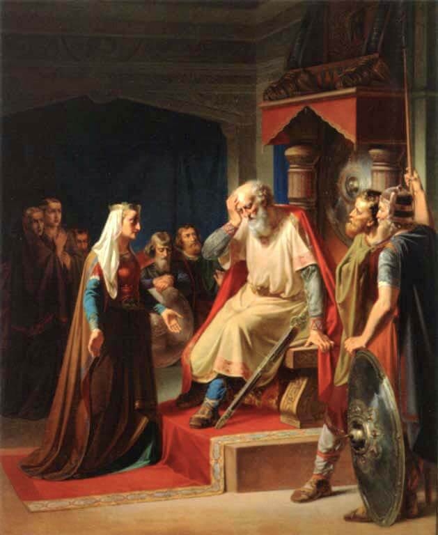 King Gorm the Old receives the news of the death of his son Canute.