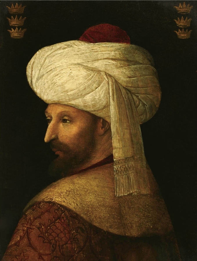 Sultan Mehmed II, The Conqueror by a follower of Gentile Bellini.