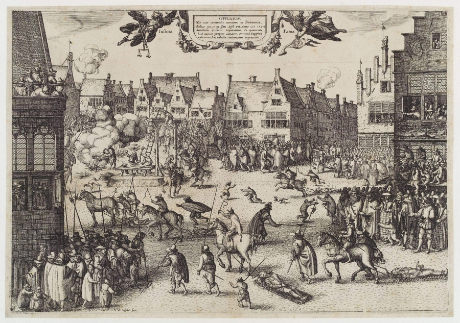 The execution of Guy Fawkes by Nicolaes Jansz Visscher.