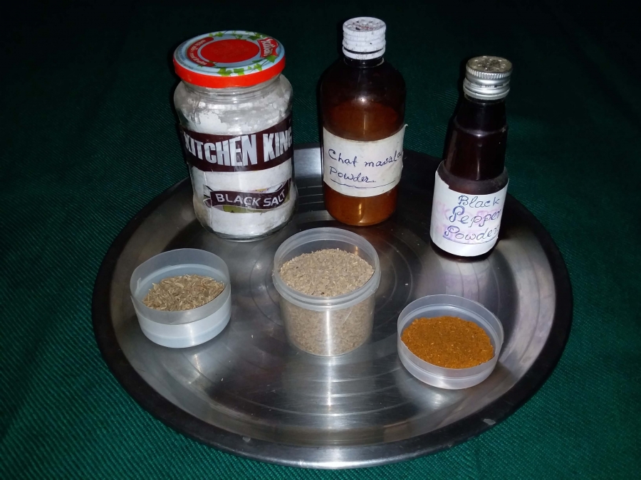 Ingredients for making masala powder, in Recipe of Dahi Vada.