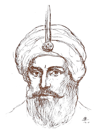 A drawing of the Abbasid Caliph Haroun al - Rasheed by Khalil Gibran.