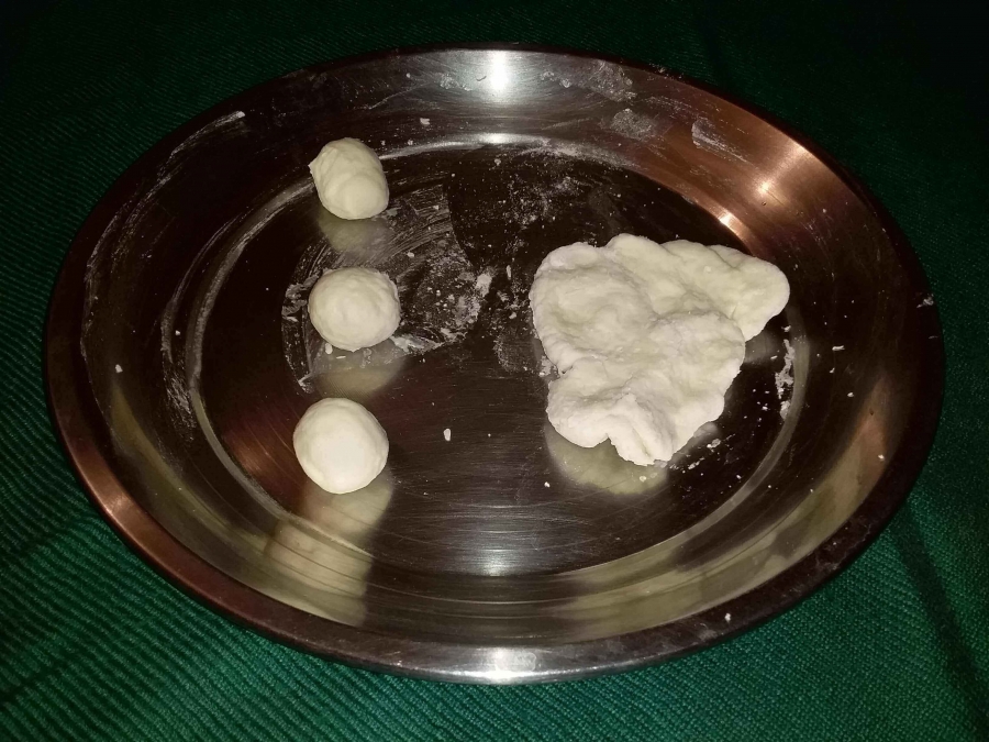 Preliminary Rasgulla Ball prepared from Chena by using Recipe of Rasmalai