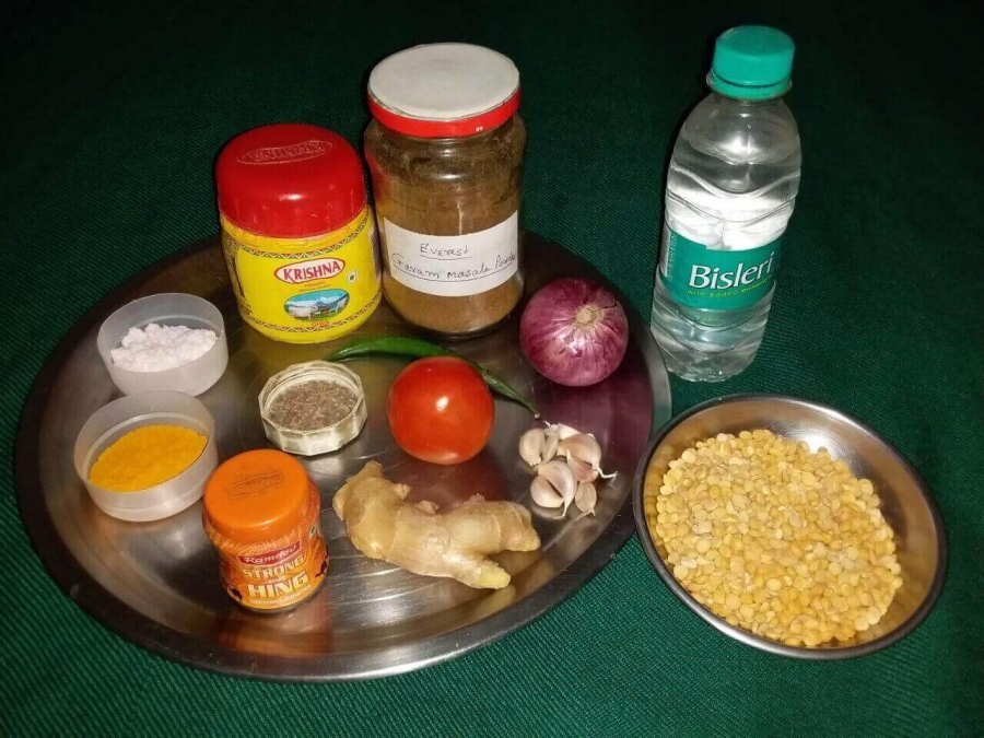 Ingredients used in Recipe for Chana Dal (North Indian style).