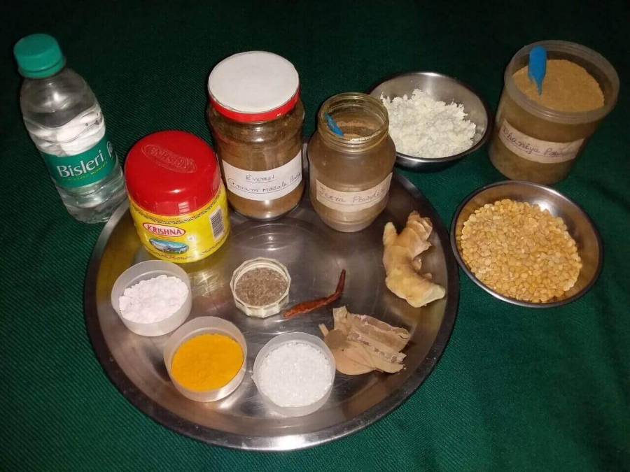 Ingredients used in easy Chana Dal Recipe (Eastern Indian variety)