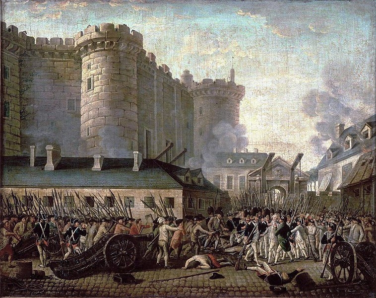 Storming of the Bastille and arrest of the Governor  de Launay, July 14, 1789.