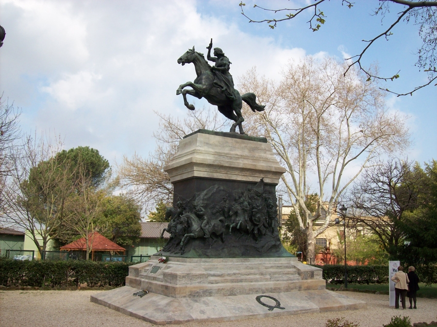 Bronze statue of Anita Garibaldi  on the Gianicolo Hill, Rome