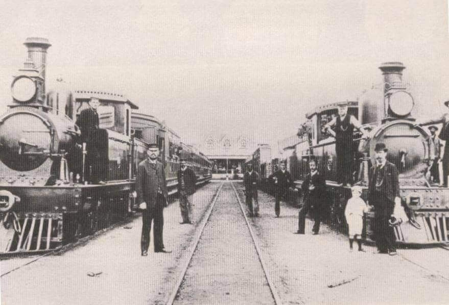 Photograph from South African Railways Archives, showing CGR 1st Class 4-4-0TT locomotives that entered service in 1881.