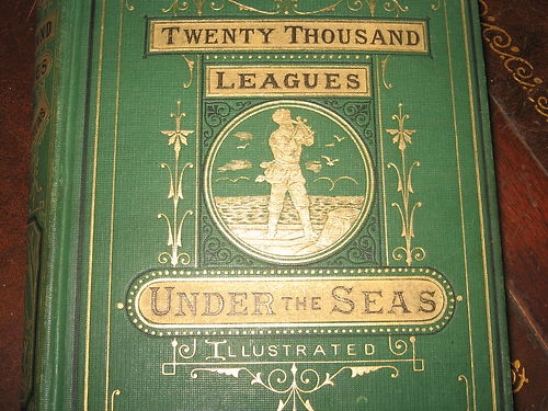 20000 Leagues Under the Sea, book cover, first English edition 1873