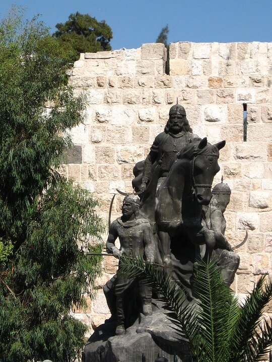 Statue of Saladin at the Citadel in Damascus, Syria.