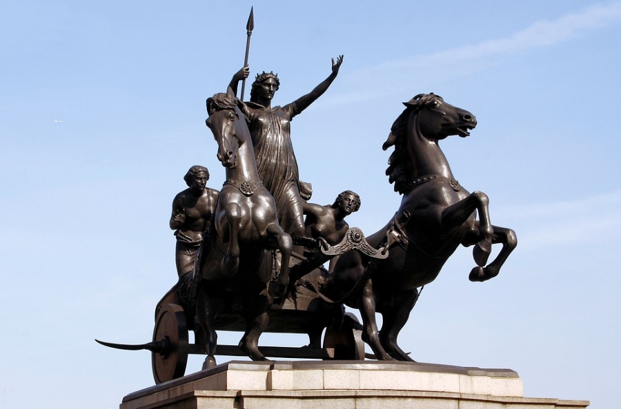 Statue of Boudica, Thames Embankment, London.