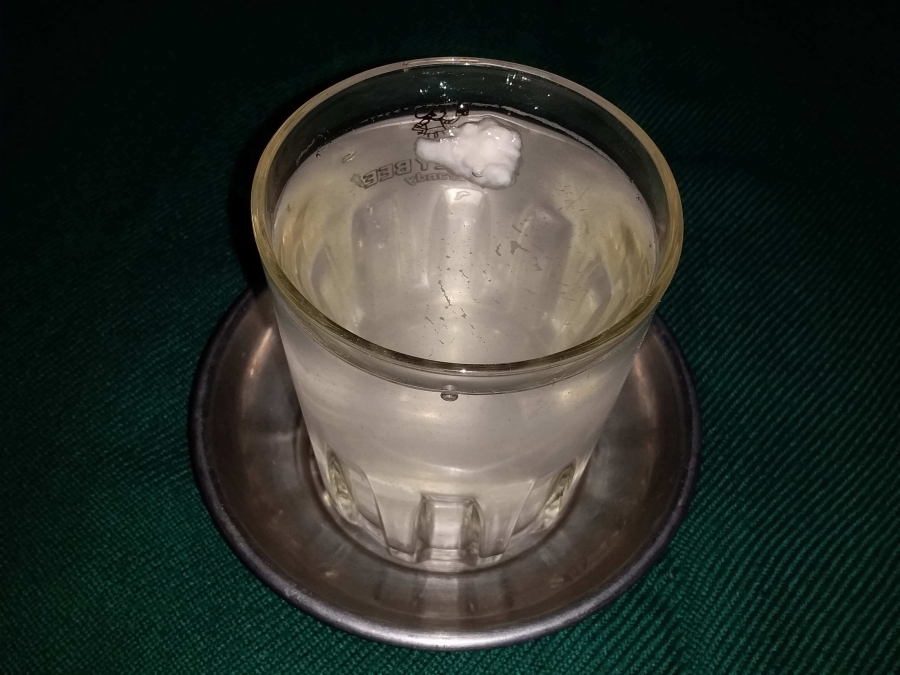 Dal paste floating on water as described in Medu Vada Recipe.