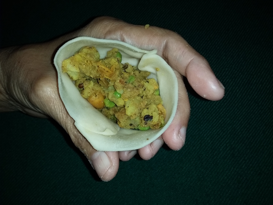 Stuffing of Samosa