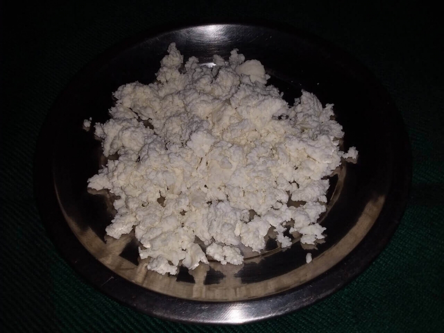 Texture of Chena used in Rasgulla Recipe.