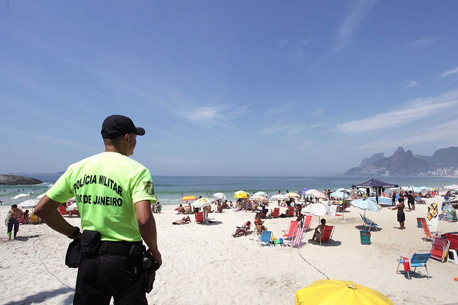 A security official in beach