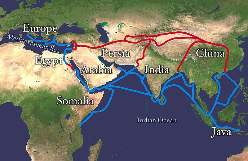 The Silk Road was a system of trade routes connecting East and West