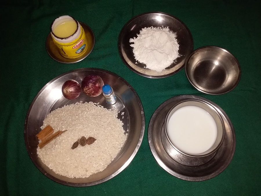 Rice & other ingredients for making  Biriyani.