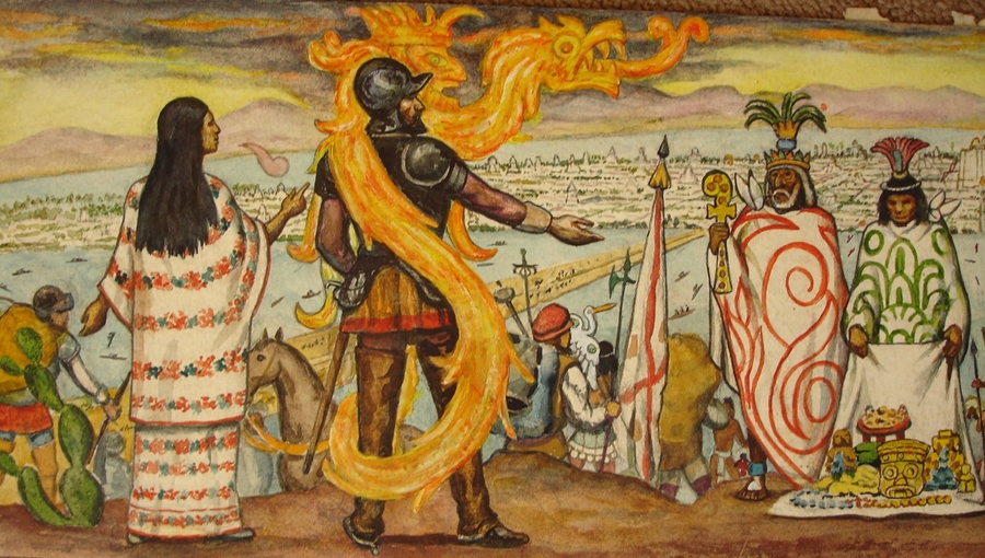 La Malinche with Cortés