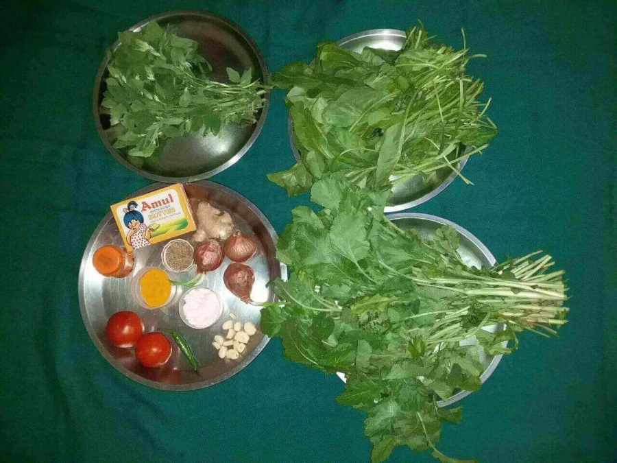 Ingredients of Sarson Ka Saag.