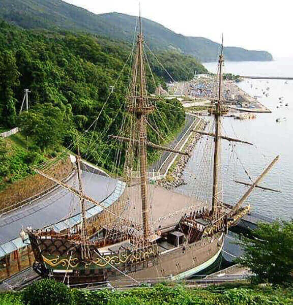 Replica of the galleon Date Maru, or San Juan Bautista, in Ishinomaki, Japan.