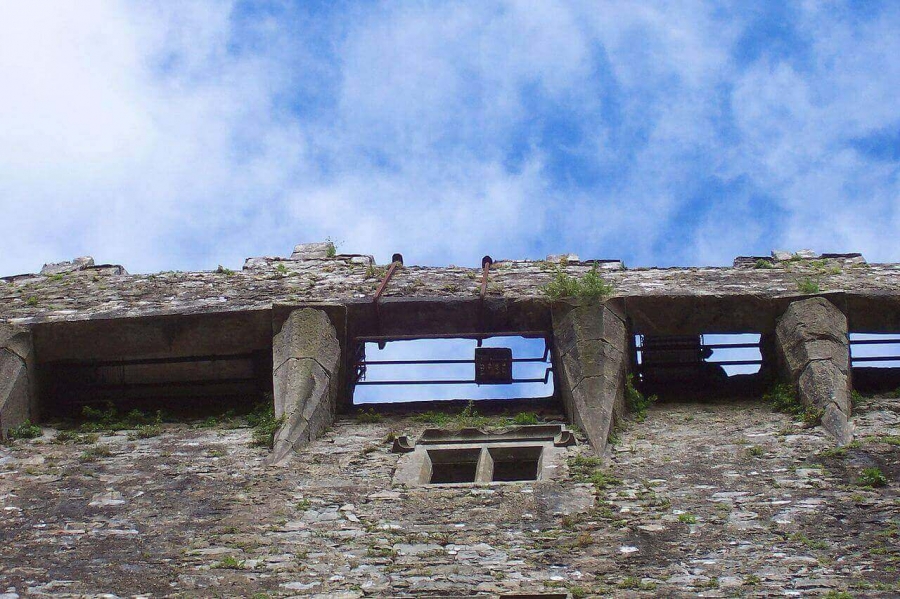 View of the Blarney Stone from below.