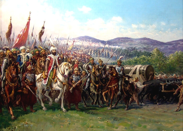 Mehmet II conquering Constantinople.