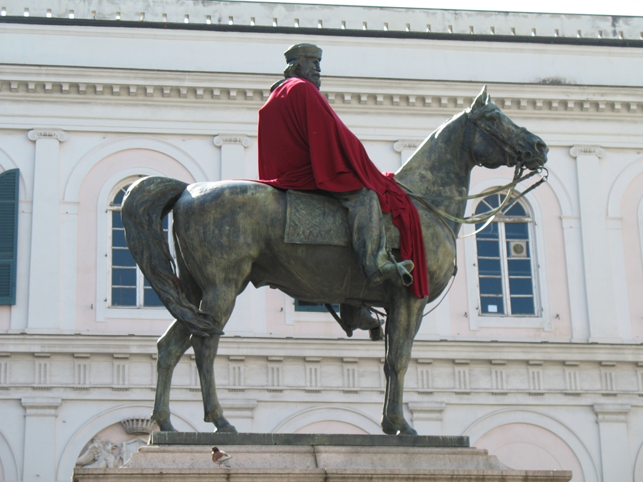 Giuseppe Garibaldis statue in Genoa, Italy