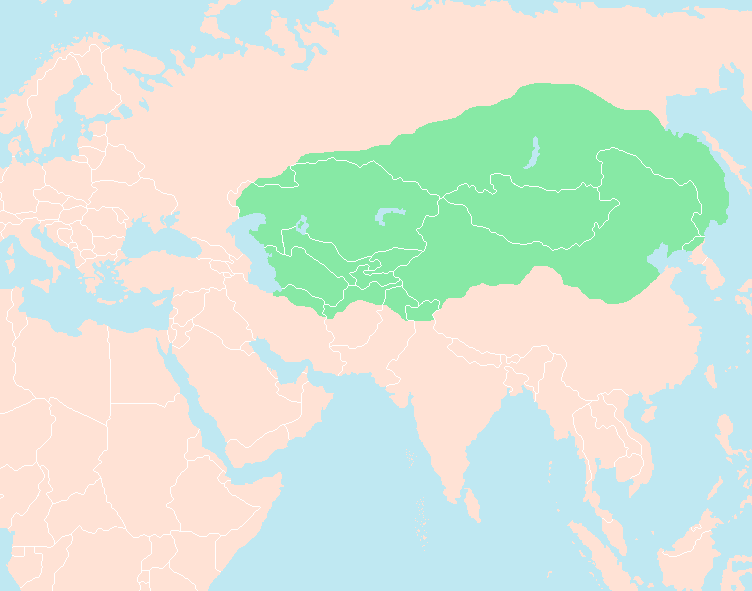 Genghis khan's empire at the time of his death