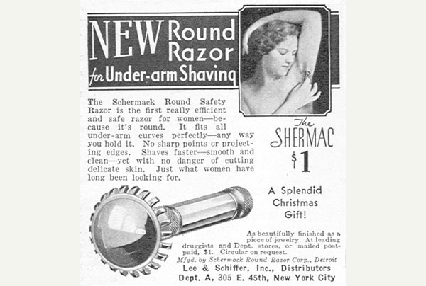 Advertisement for women shaving razor 1933