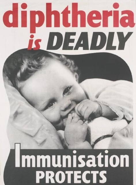 A poster raising awareness about Diphtheria