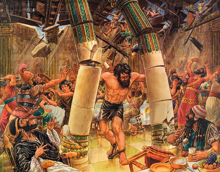 Samson destroying the Philistine temple