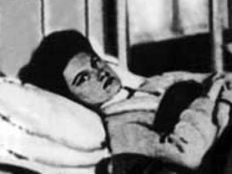 Mary Mallon  in a hospital bed during her first quarantine.