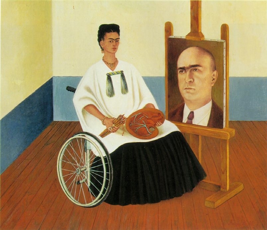 Self Portrait with the portrait of Dr Farril