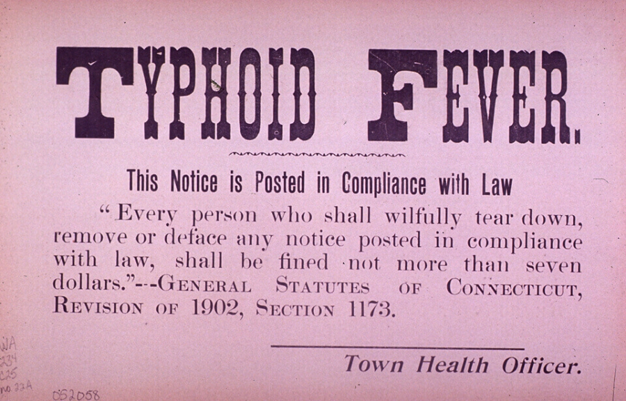 An old poster related to Typhoid Fever.