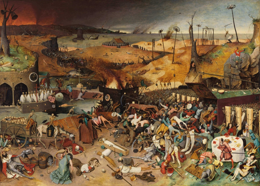 Pieter Bruegel's The Triumph of Death reflects the social upheaval and terror that followed plague, which devastated medieval Europe.