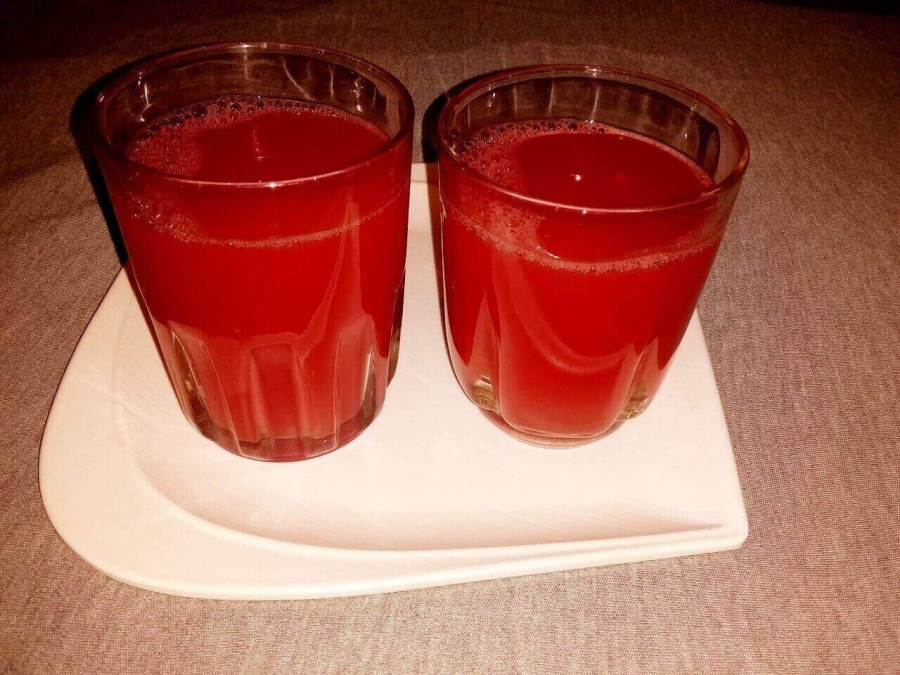 Watermelon juice prepared as described in Watermelon Juice Recipe.