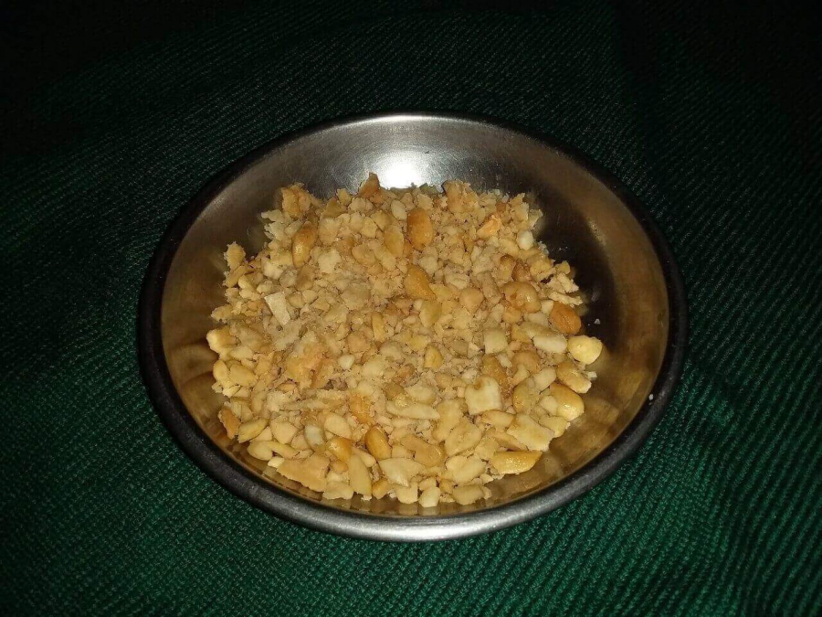 Roasted crushed peanuts as described in Recipe for Sabudana Khichdi.