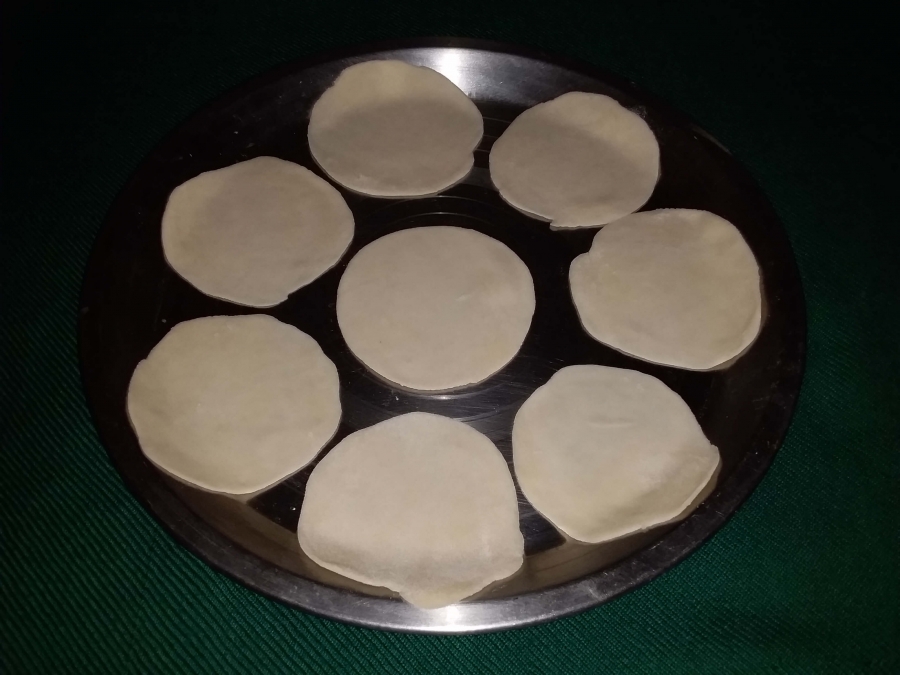 Base of Gujiya, as described in Gujiya recipe.