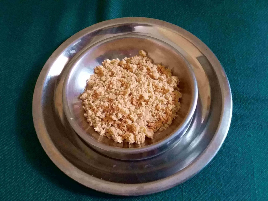 Coarse powdered form of  roasted peanuts used in Recipe of Sabudana Vada.