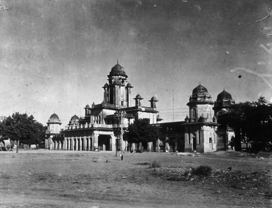 Kachiguda Railway Station, Hyderabad (constructed by the Nizam in 1916) as seen from the west side, year 1922.