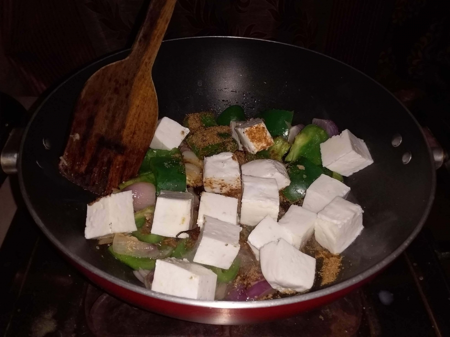 Preparation of Kadai Paneer by using Recipe for  Kadai Paneer -2